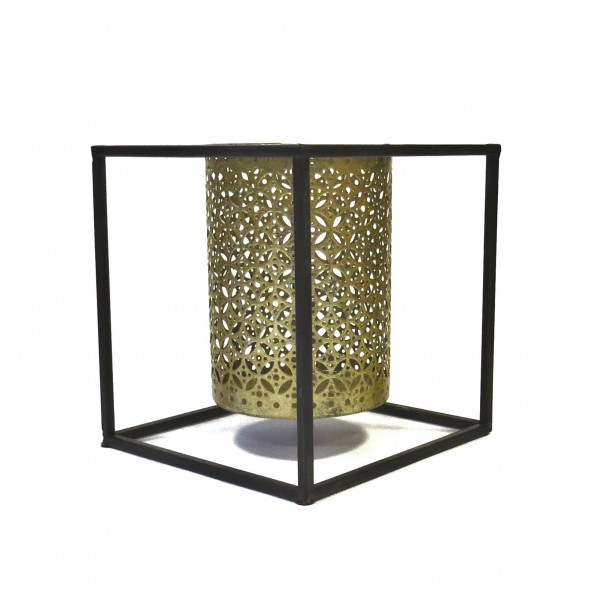 Teelicht Kerzenständer Windlicht Gold Schwarz Modern Industrie Stil Pomax Home Collection